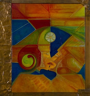 Il Bacio - Opera 91 - Misto su Tela cm 40x40